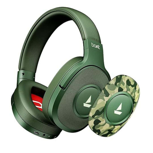 LX INDIA Headphone boAt 2025 Launch Rockerz Plus 550 Bluetooth Wireless Headphone with Mic (Green Militia)