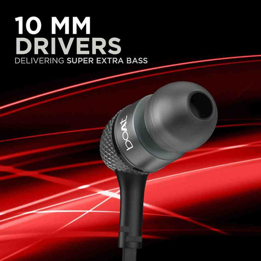 LX INDIA Headsets Boat BassHeads 225 in-Ear Super Extra Bass Headphones (Black)