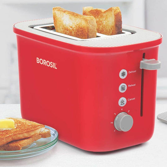LX INDIA Electric Toaster Borosil Krispy Pop-up Toaster, 2-Slice Toaster, 7 Browning Settings, Removable Crumb Tray