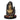 LX INDIA Buddha Monk eCraftIndia Black Golden Resin Palm Buddha Statue (MSGB539W1)