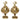LX INDIA Diyas eCraftIndia Set of 2 Golden Om Swastik Decorative Brass Akhand Diya