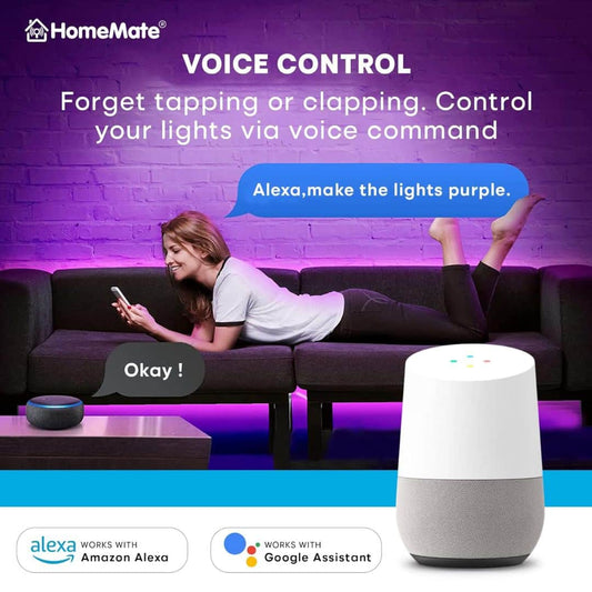 LX INDIA Led Light HomeMate Wi-Fi Multicolour Smart LED Strip Kit | 10 Meters | Music Sync Feature | No Hub Required | Works with Amazon Alexa, Google Home & Siri