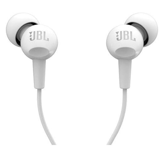 LX INDIA Headphone JBL C100SI Wired In Ear Headphones with Mic Angled Buds for Comfort fit (White)