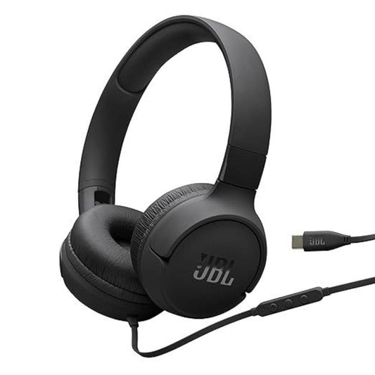LX INDIA Headphone JBL Tune 520C On-Ear Type C Wired Headphone, Pure Bass Sound, Comfort fit and Foldable Design(Black)
