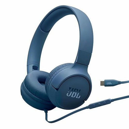LX INDIA Headphone JBL Tune 520C On-Ear Type C Wired Headphone, Pure Bass Sound, Comfort fit and Foldable Design(Blue)