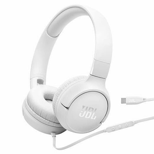 LX INDIA Headphone JBL Tune 520C On-Ear Type C Wired Headphone, Pure Bass Sound, Comfort fit and Foldable Design(White)