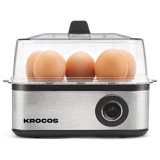 LX INDIA Electric Egg Boiler and Steamer KROCOS 2-in-1 Stainless Steel Egg Boiler & Poacher | Boils 8 Eggs, Poaches 4 Eggs, Steams Vegetables |