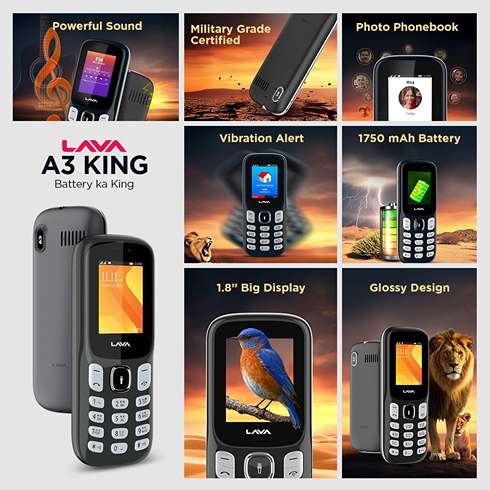 LX INDIA Mobile Phones Lava A3 King Dual Sim Keypad Mobile Phone