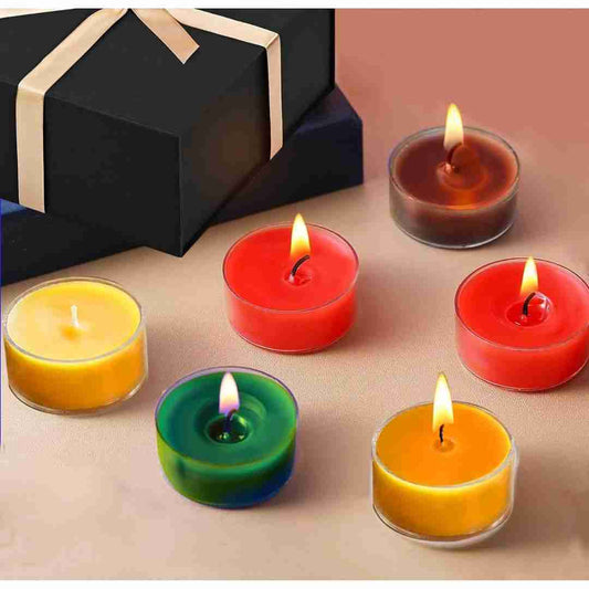 LXINDIA Candle MULTICOLOR Pure Source India Polycarbonate Cup Scented Tea Lights Candles