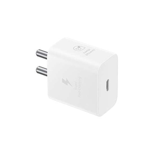 LX INDIA Mobile Charger Samsung Original 25W Type-C Travel Adaptor Without Cable, White