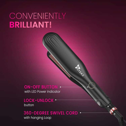 LX INDIA Straightener Syska HS100 SalonFinish Hair Straightener(Black)
