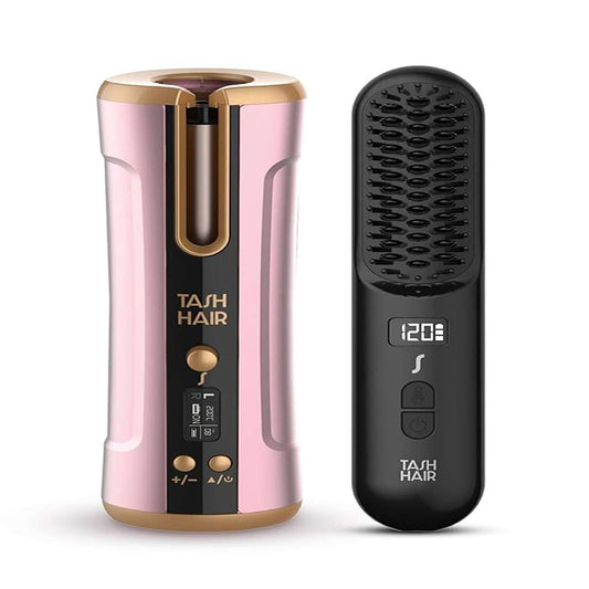 LX INDIA Straightener Tash Hair Cordless Straightening Brush & Curler Combo
