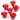 LX INDIA Tealight candle holders TIED RIBBONS Set of 6 Votive Glass Tealight Candle Holders (red)