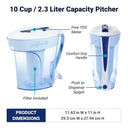 LXINDIA water purifier 10 Cup Pitcher with Free Water Quality Meter