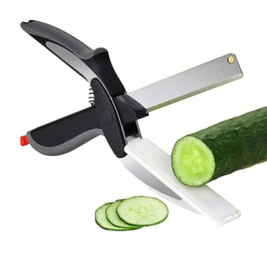 2 in 1 Stainless Steel Multi Functional Kitchen Smart Clever Cutter Knife