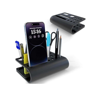 3 Lines Acrylic Tiny Twist Pen and Pencil Holder with phone stand Black