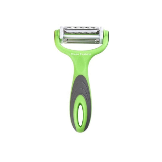 LX INDIA peeler 3-in-1 Vegetable & Fruit Peeler with Rotating Stainless Steel Blades, Julienne, Serrated & Straight Cutter, Anti-Slip Handle (Pack of 1)
