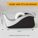 LXINDIA Tape Dispenser 3M Scotch C60 Desktop Tape Dispenser (Silver and Black)