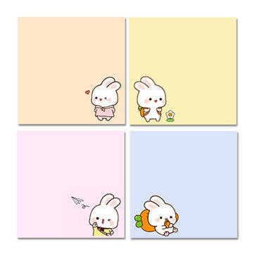 LX INDIA Sticky Notes 4 Pack 80Sheets Per Pack 3.15x3.15in Self-Stick Note (Happy Rabbit)