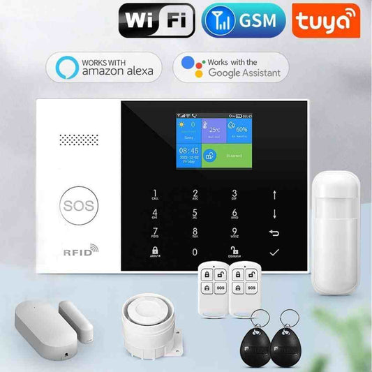 LX INDIA Smart Home Security Alarm Kit (4G-405) GSM Smart Home Security Alarm Kit, Wireless WiFi Home Alarm System with Siren, PIR Motion Sensor, Remote Controls