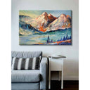 LXINDIA photo frame 999STORE mountain with river view modern art Canvas Painting 18X30 Inches