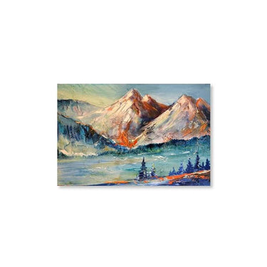 LXINDIA photo frame 999STORE mountain with river view modern art Canvas Painting 18X30 Inches