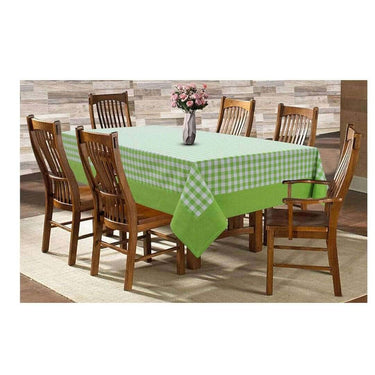 AIRWILL Cotton Checkered Pattern 6 Seater Table Cloth (Green)