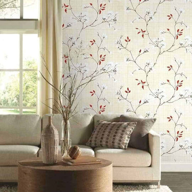 ANNA CREATIONS Self Adhesive Peel Stick Beige Cherry Floral Wallpaper 45 x 304 cm