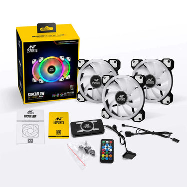 Ant Esports Superflow 120 ARGB Case Fan Kit(Set of 3 Fans)