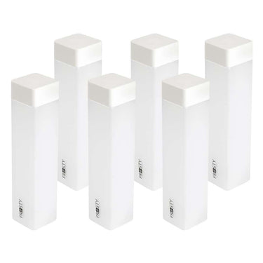 AQUAWARE Frosty Fridge Square Water Bottle Set of 6 White