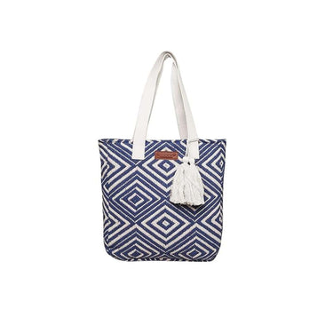 ASTRID Blue Diamond Textured Cotton Tote Bag