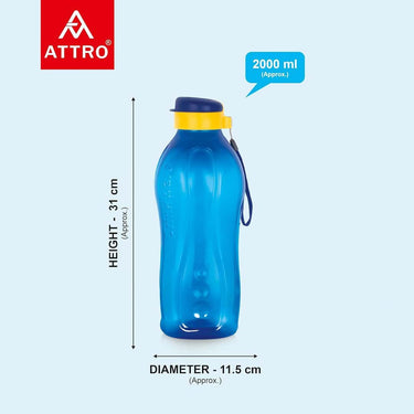 ATTRO Drinkware Gym 2 Liter Blue Bottle