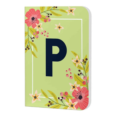 AccuPrints Initial P Premium Soft Bound Notepad Floral Design