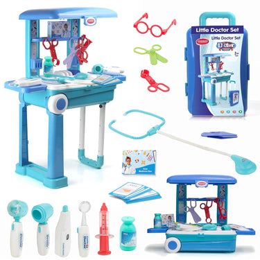 Aditi Toys Doctor Playset For Kids (Blue Trolley Set)