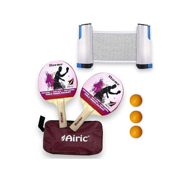 Airic Perfect Xtreme 1 Star Racquets with 3 Balls Net and Cover Table Tennis Kit