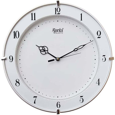 Ajanta Plastic Abstract Wall Clock (White)