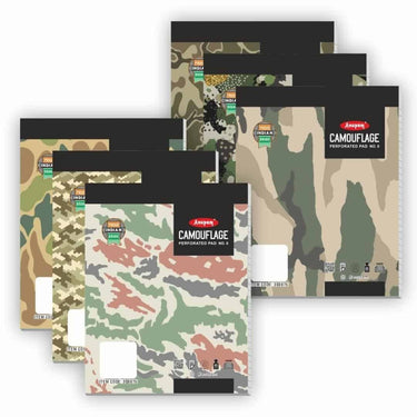 Anupam Camouflage 11x14cm Lined Paper 65Gsm Wide Ruled 80 Sheets Notepad (Pack of 6)