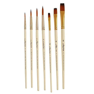 Arora Round and Flat Mix Painting Brush (Set of 7 Pieces)