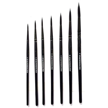 Art Asia 7Pc Complete Black Round Painting Brush Set