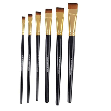 Art Asia Short Hair Flat Synthetic Painting Brush Set of 6pc