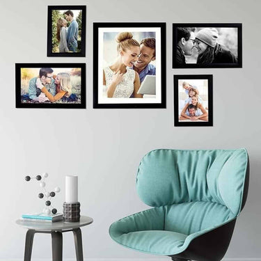 Art Street Individual Wall Photo Frames (Set of 5) Black