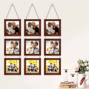 Art Street Photo Frame Wall Hanging Picture (Set of 3 5x5 Inch) Brown