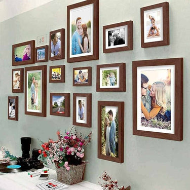 Art Street Photo Frame for Wall Photo Frame Collage Set of 16 Pcs (Brown)