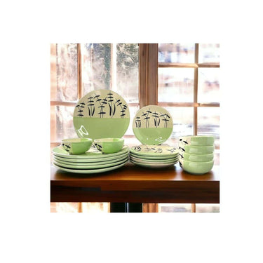 BACKKSPACE RETAIL Hand Painted Ceramic Dinner Set of 18