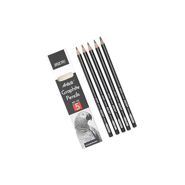 BRUSTRO Artist's Graphite Pencil set  Set of 5 (2B 4B 6B 8B 10B) pack of 2