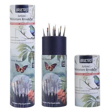 BRUSTRO Artists Miniature Precision Brushes Set of 12