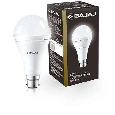 Bajaj LEDZ 12W Rechargeable Emergency Inverter LED Bulb Cool Day Light White Upto 4 Hours Battery b22d