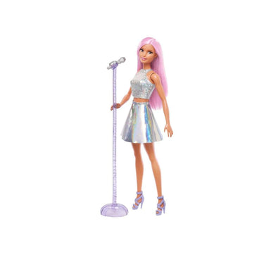 Barbie Pop Star Doll Dressed in Iridescent Skirt with Microphone