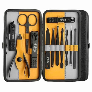 Beaute Secrets Essentials Manicure Set Nail Grooming Kit (Grey Yellow)