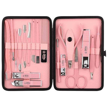 Beaute Secrets Luxury Nail Cutter Set 18 Pieces Grooming Kit (Pink)